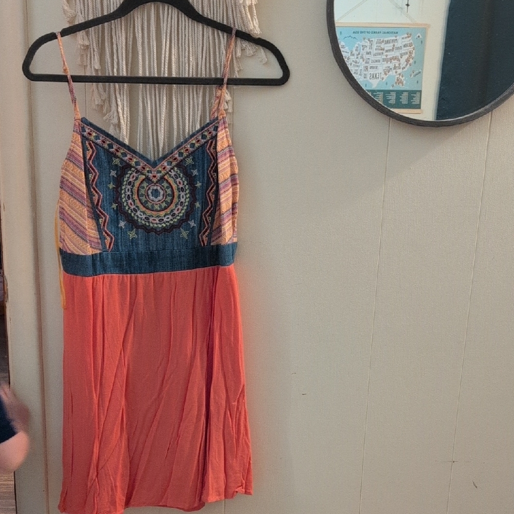 Altar'd State Multicolor Embroidered Mini Dress